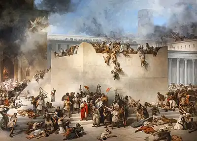 The Second Temple in flames