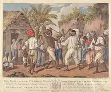 Cudgelling Match between English and French Negroes in the Island of Dominica. 1779.
