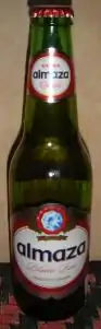 A bottle of Almaza beer