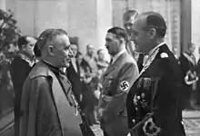 Image 13Cesare Orsenigo (left, with Hitler and Ribbentrop), nuncio to Germany, also served as de facto nuncio to Poland. (from Vatican City during World War II)