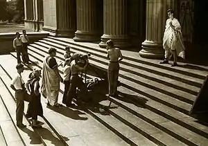 Image 31A production scene from the 1950 Hollywood film Julius Caesar starring Charlton Heston (from History of film)