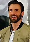 Actor Chris Evans at a press conference in 2014