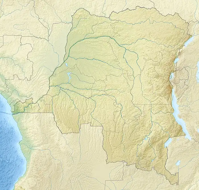 Location of Pool Malebo in Democratic Republic of the Congo.