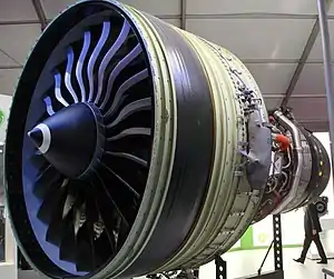 GE90 powering the Boeing 777, the most powerful aircraft engine