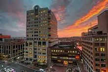 Market Square, Penn National Insurance Building (left), Rev. Dr. Martin Luther King Jr. City Government Center (right)