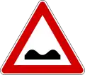 Uneven road(formerly used  that meant "Humps or dip")