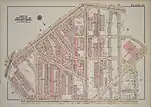 Street map from 1921 showing Lafayette, Garrison, and North buildings.  Barretto Street is now shown as a complete street