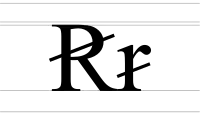 Capital and lowercase barred R with oblique stroke