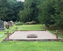 St Mary's Church, Eccleston - The enclosure which marks the site of the Grosvenor family vault within the  demolished old church