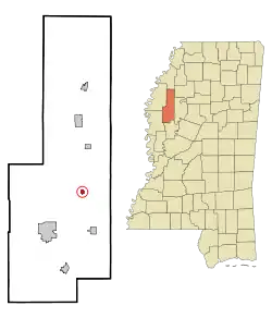 Location of Sunflower, Mississippi