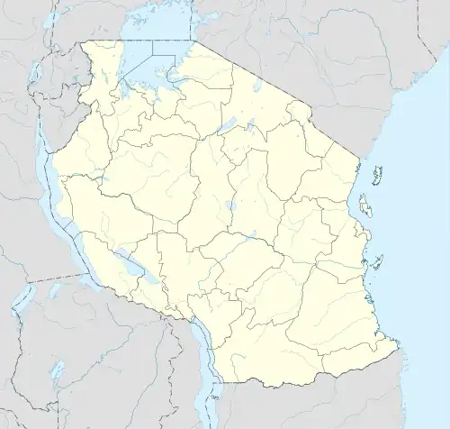 Map showing the location of Handeni Hill Forest Reserve