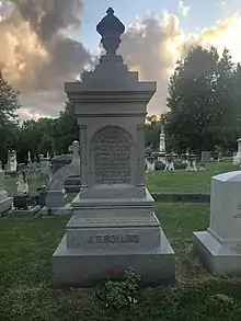 Tombstone of James S. Rollins