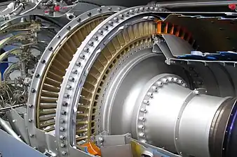 Adour labyrinth seal with 3 fins on the blade platforms and a honeycomb shroud is a type of rim seal to prevent hot gas ingestion at the turbine disc rim.